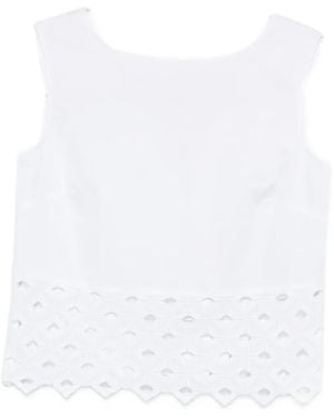 Max Mara Bchmaggio Broderie-Anglaise-Detail Top - White