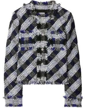 Burberry Cropped Tweed Jacket - Grey