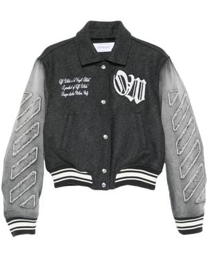 Off-White c/o Virgil Abloh Bomberjacke im College-Look - Schwarz