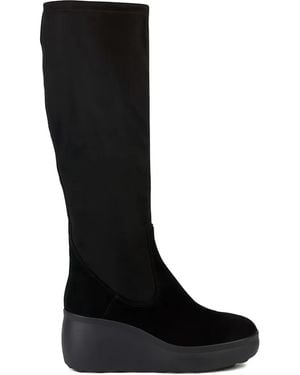 Geox ウェッジ ロングブーツ - ブラック