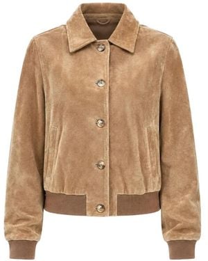 ViCOLO Suede Button-Up Jacket - Natural