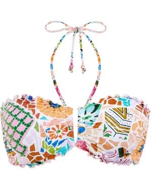 Seafolly Top De Bikini Boheme Con Mosaico Estampado - Blanco