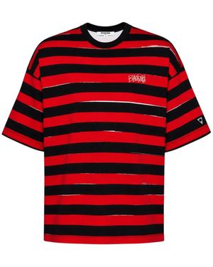 Black Jack Jewelry Menace Stripe-Print T-Shirt - Red