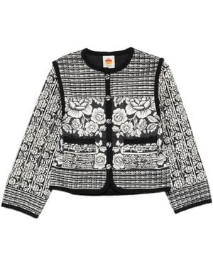 FARM Rio Cashews And Birds Ri Padded Jacket - Black