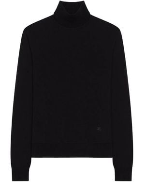 Courreges Asymmetrischer Rollkragenpullover - Schwarz