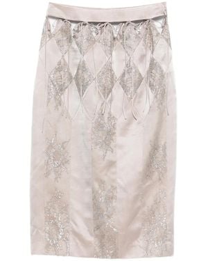 Botsi Lumiere Diamond-Lace Midi Skirt - Natural