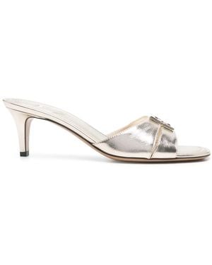 Fendi 55Mm Ffold Mules - White