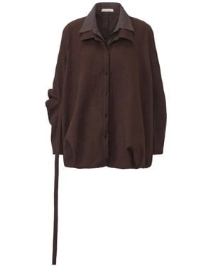 ili node Cassius Layered-Collar Jacket - Brown