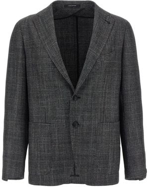 Tagliatore Check-Patterned Blazer - Black