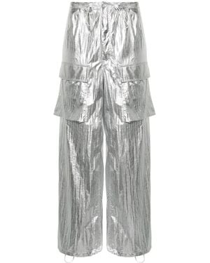 MM6 by Maison Margiela Pantalone Metallic Nylon Parachute Cargo Pant - Grey
