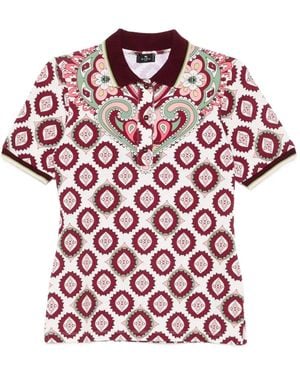 Etro Patterned Polo Top - Red