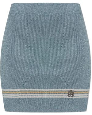 Amiri Logo-Detail Mini Skirt - Blue