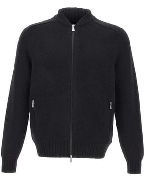 Gran Sasso Cardigan Mit Stehkragen Und Reißverschluss - Blau