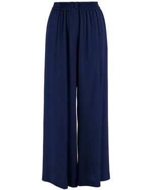 F.it Elasticated-Waist Wide-Leg Pants - Blue