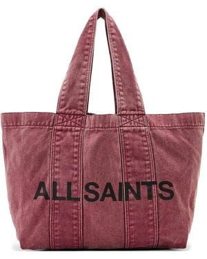 AllSaints Logo-Print Tote Bag - Red
