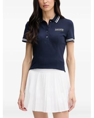 Lacoste Roland-Garros Striped Polo Shirt - Blue