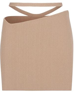 ANDREADAMO Midirock aus Satin - Natur