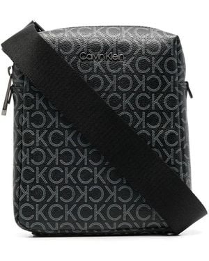 Calvin Klein Must Reporter Monogram Message Bag - Black