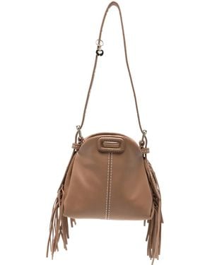 Maje Bolso Mini Con Flecos - Neutro