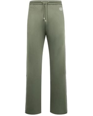 Loewe Contrast-Panel Straight-Leg Woven Jogging Bottoms - Green