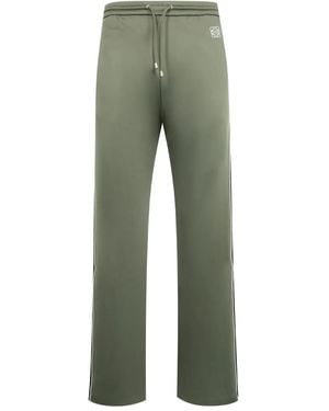Loewe Drawstring Side-Stripe Trousers - Green
