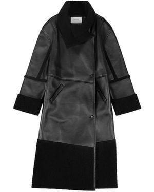Entire studios Shearling Long Coat - Black