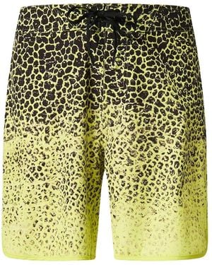 Oakley Session Rc Leopard-Print Swimming Trunks - Yellow