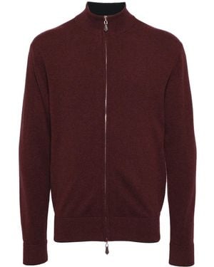 N.Peal Cashmere Knightsbridge Full-Zip Sweater - Red