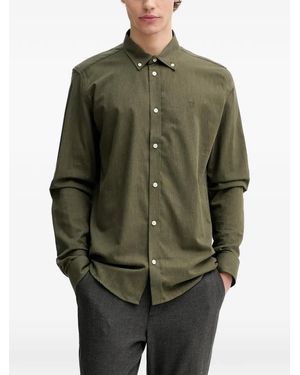 Les Deux Desert Buttoned Long-Sleeve Shirt - Green