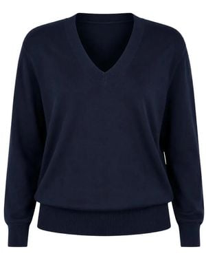 Patrick Assaraf Sudadera Holgada Con Cuello En V - Azul