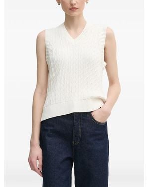 Barbour Top Sin Mangas Con Cuello En V - Blanco