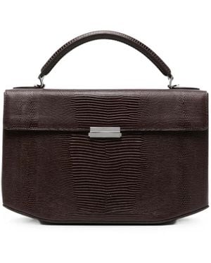 TOTEME Clip Lizard-Embossed Tote Bag - Brown