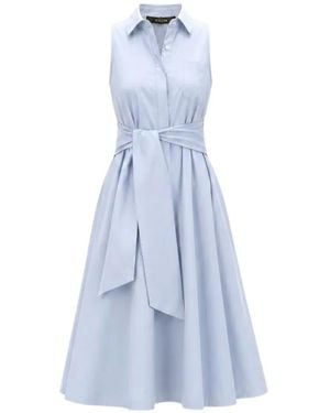 Toccin Chelsea Sleeveless Shirt Midi Dress - Blue