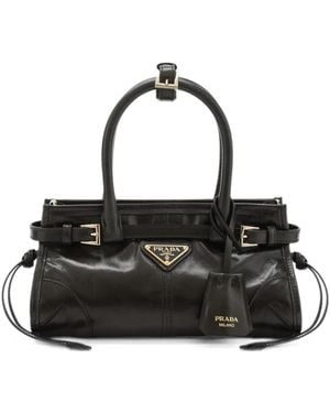 Prada Mini Bonnie Buckle-Detail Shoulder Bag - Black