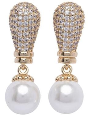 Self-Portrait Crystal-Embellished Earrings - White