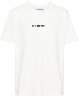 Iceberg Logo-Print Stretch-Cotton T-Shirt - White