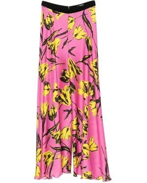 Hanita Floral-Print Palazzo Trousers - Red