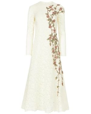 Costarellos Marlena Lace A-Line Midi Dress - White