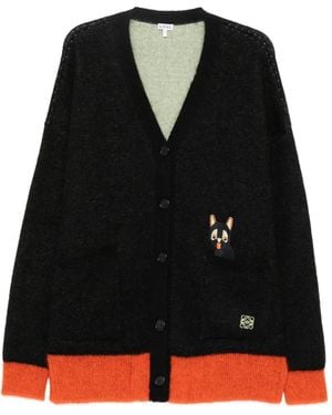 Loewe Bestickter Cardigan - Schwarz