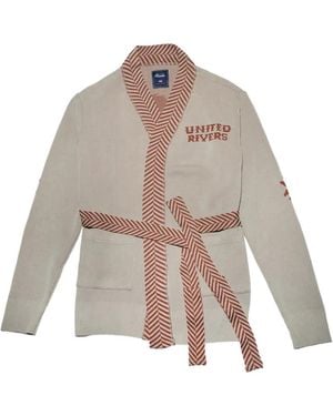 United Rivers Anacostia Herringbone Tie Waist Cardigan - Natural