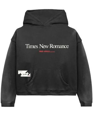 Free Refills Romance Print Hoodie - Black