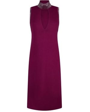Liu Jo ラインストーン ニットワンピース - パープル