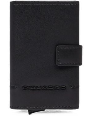 Piquadro Logo-Embossed Cardholder Wallet - Black