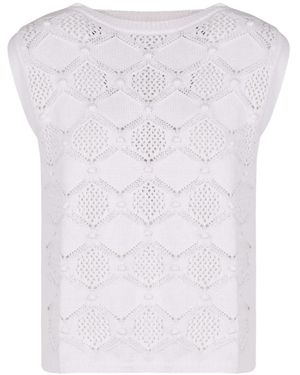 Max Mara Open-Knit Top - White