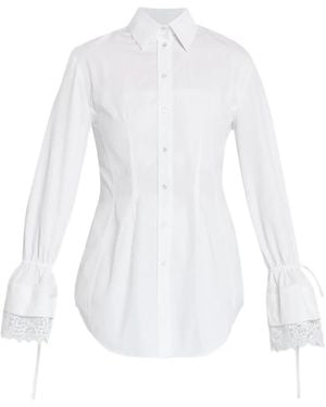 Erdem Tie Detail Lace Shirt - White