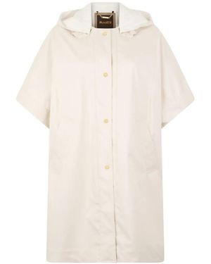 Moorer Capa Con Botones Y Capucha - Blanco