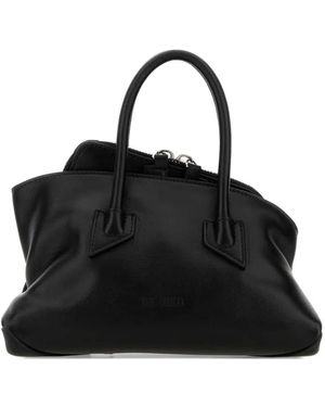 The Attico Mini La Passeggiata Leather Tote Bag - Black