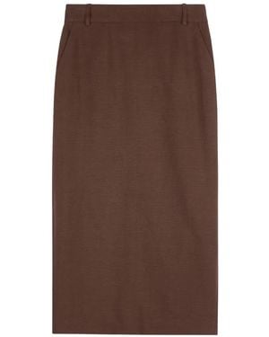 Tod's Pocket Detail Midi Skirt - Brown