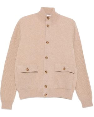 Lardini Ribbed-Cuff Cardigan - Natural