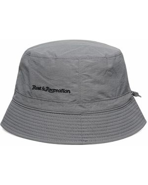 Rest&Recreation Logo-Embroidered Toggle-Fastening Bucket Hat - Gray